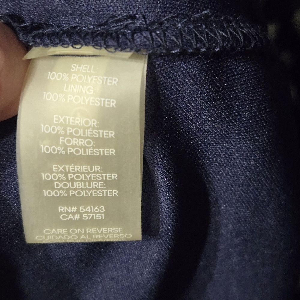 Calvin Klein Navy Polka Dot High Low Wrap Dress - Picture 5 of 5